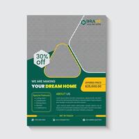 Real estate flyer design template vector