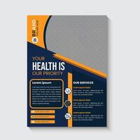 Creative medical flyer template design vector