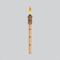 Pixel art illustration Bamboo Torch. Pixelated Torch. Bamboo Torch pixelated for the pixel art game and icon for website and game. old school retro. vector