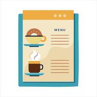 Cafe Menu Design with Coffee and Dessert Illustration vector