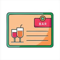 elegante bar menú diseño con cóctel lentes ilustración vector