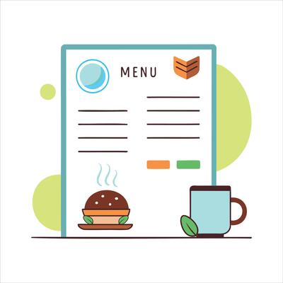 Modern Restaurant Menu Design Concept Illustration
