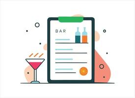 Modern Cocktail Menu Design with Abstract Elements vector