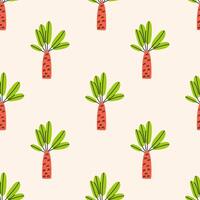 Seamless pattern with cute palms vector