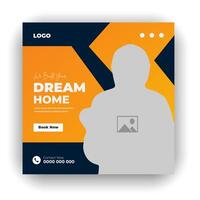 Home construction social media post web banner bundle design template vector