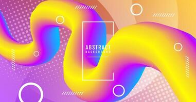 3D geometric abstract background on bright space with colorful fluid loop decoration. Modern graphic design element with wave style. Flowing shape concept for web banner, flyer, card or brochure cover vector