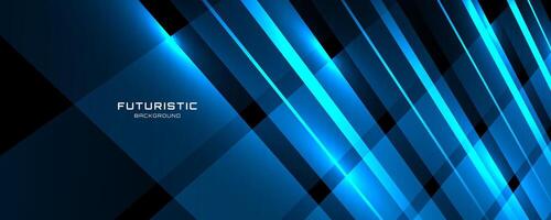 3D blue techno abstract background overlap layer on dark space with glowing lines effect decoration. Modern graphic design element cutout style concept for web banner, flyer, card, or brochure cover vector