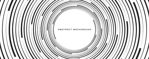 3D black stripes techno background on white space. Tech banner with rotating circles style decoration. Modern graphic design element. Motion lines concept for web, flyer, card, or brochure cover vector