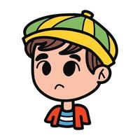 isolate flat illustrator of young boy kid character vector