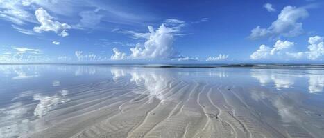Sand, ocean, and sky photo