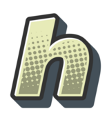 grappig halftone alfabet brief en aantal png