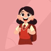 estudiante niña sonriente vector