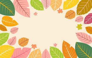 Flat Design of Summer Leaf Frame Background with Copy Space in the Middle vector