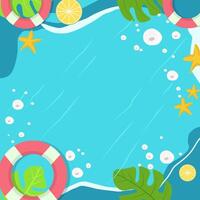 Top View of Summer Holiday in Swimming Pool Background with Copy Space vector