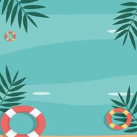 Top View of Summer Holiday in Swimming Pool Background with Copy Space vector