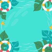 Top View of Summer Holiday in Swimming Pool Background with Copy Space vector