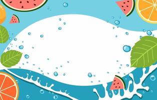 Summer Water Frame Background with Watermelon and Copy Space vector