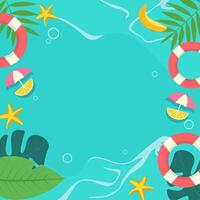 Top View of Summer Holiday in Swimming Pool Background with Copy Space vector