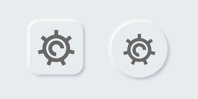 System line icon in neomorphic design style. Configuration signs illustration. vector