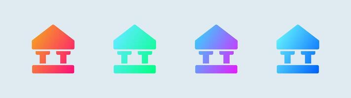 banco sólido icono en degradado colores. Finanzas señales ilustración. vector