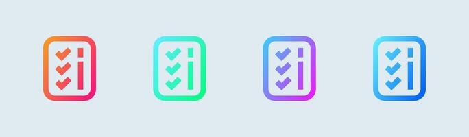 List line icon in gradient colors. Checklist signs illustration. vector