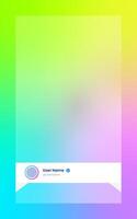 Vertical story template in gradient colors. Social media frame illustration. vector