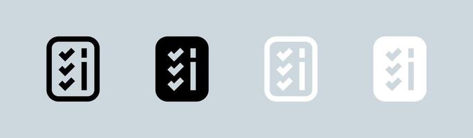List icon set in black and white. Checklist signs illustration. vector