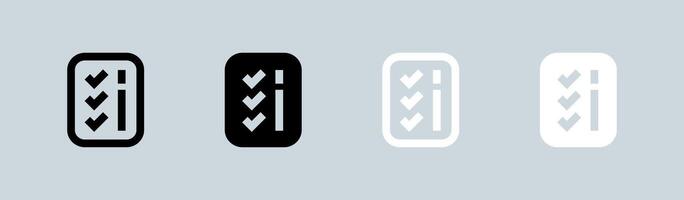 List icon set in black and white. Checklist signs illustration. vector