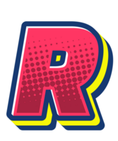 Comic Halftone Alphabet Letter and Number png