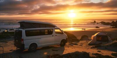 van on the beach, photo