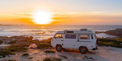 van on the beach, photo