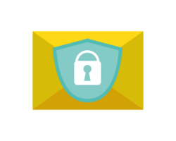 Email security concept, e-mail envelope with shield icon. png