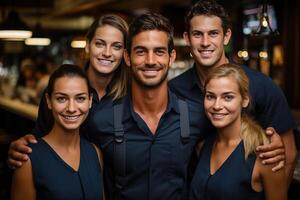 Portrait of happy successful multiracial business team. photo