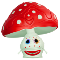 3D personage mushroom amanita red white png