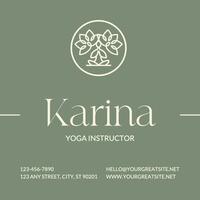 Green Yoga Instructor Business Card template