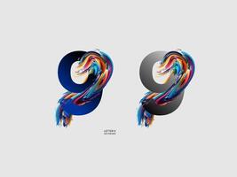 the number 9 is made up of colorful swirls vector