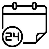 24 hours line icon vector