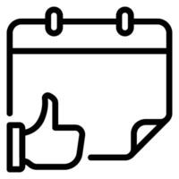 thumbs up line icon vector