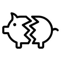 piggy bank line icon vector