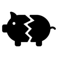 piggy bank glyph icon vector