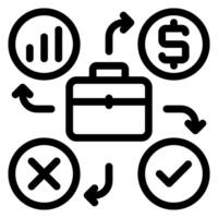 briefcase line icon vector