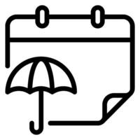 umbrella line icon vector