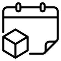 icono de línea de cubo vector