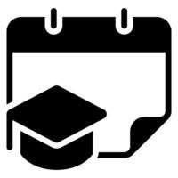 icono de glifo de gorro de graduación vector