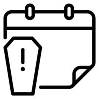 coffin line icon vector