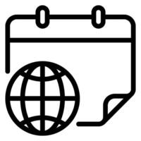 icono de línea global vector