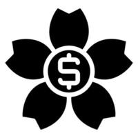 blossom glyph icon vector