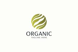 elegante orgánico Fresco hoja circulo marco logo para natural productos y eco-consciente marcas vector