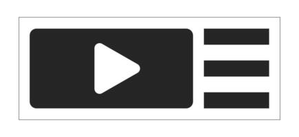 Screen with play button 2D linear cartoon object. Multimedia player control panel. Watching isolated line element white background. Digital equipment monochromatic flat spot illustration vector