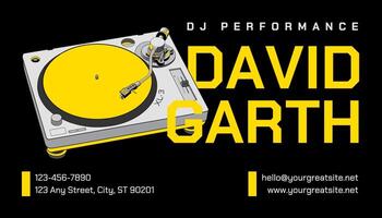 Yellow Black DJ Performance Business Card template